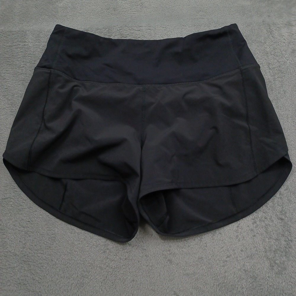 Lululemon Shorts Womens 8 Black Casual Drawstring Pockets Logo Activewear A4